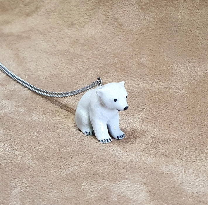 Polar Bear Pendant Necklace by And