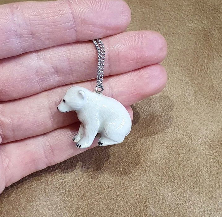 Polar Bear Pendant Necklace by And