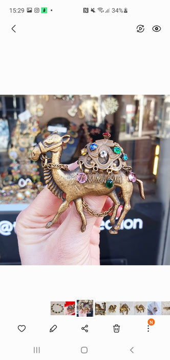 Joseff of Hollywood Vintage Camel Brooch