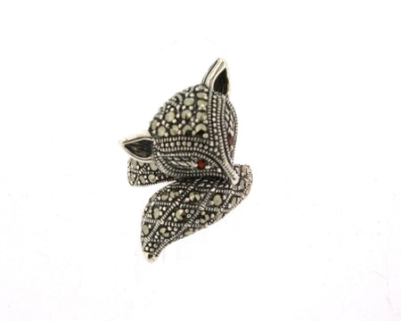 Art Deco Fox Ring Silver Marcasite - The Hirst Collection