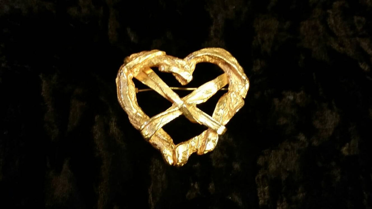Vintage Christian Lacroix Brooch Heart Pin - The Hirst Collection