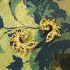Vintage Christian Lacroix Earrings Gold Olive Green Crystal Clip on - The Hirst Collection