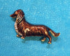 Daschund Sausage Dog brooch in Brown enamel - The Hirst Collection
