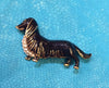 Daschund Black Enamel Dog Brooch - The Hirst Collection