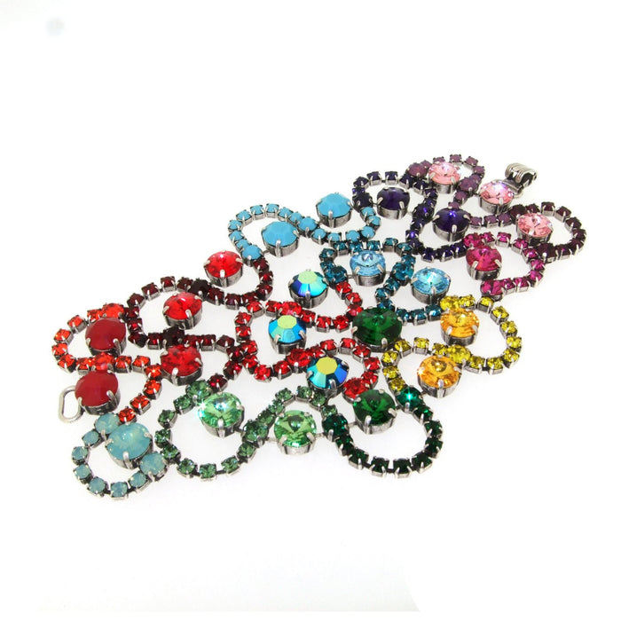 Multi-Coloured Swarovski Rainbow Crystal Bracelet by Frangos - The Hirst Collection