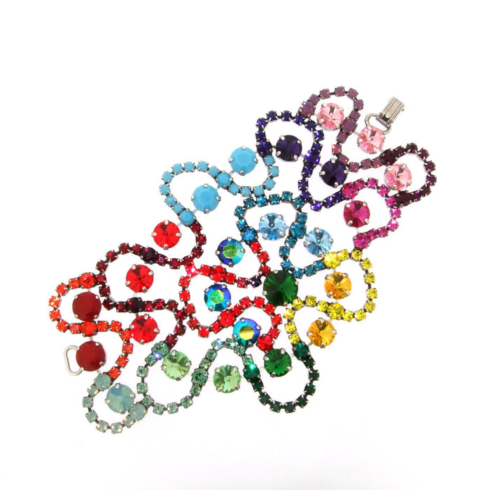 Multi-Coloured Swarovski Rainbow Crystal Bracelet by Frangos - The Hirst Collection