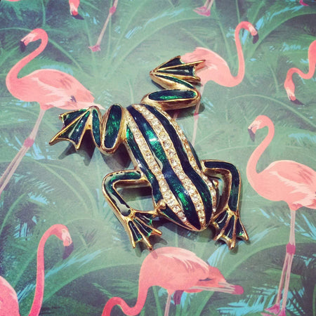 Frog Brooch Pin by Sardi Green Enamel - The Hirst Collection