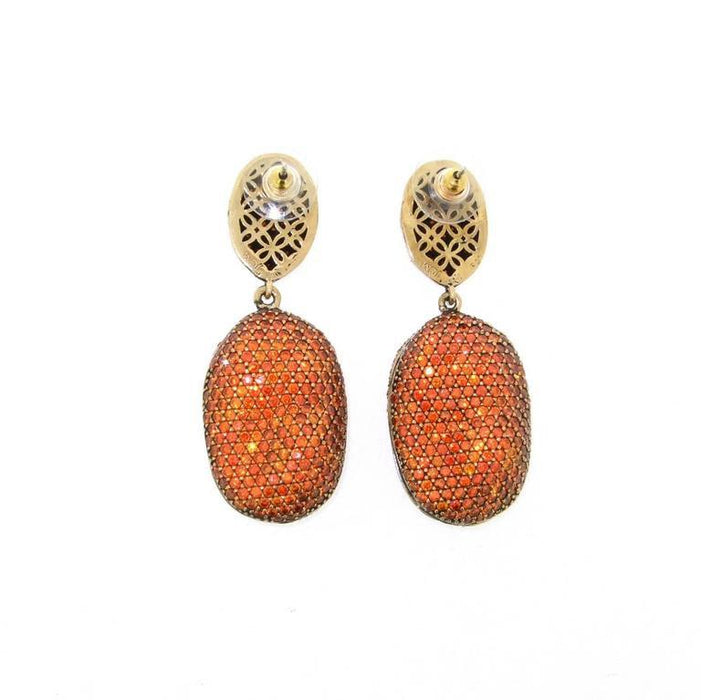 Amber Crystal Pebble Designer Earrings by JCM - The Hirst Collection