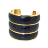 Yves Saint Laurent Cuff Bracelet Black Snakeskin - The Hirst Collection