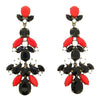 Red and Black Crystal Chandelier Statement Earrings by Frangos - The Hirst Collection