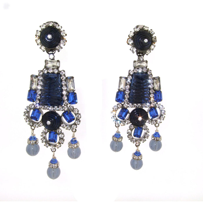 Statement Blue Vintage Earrings by Larry Lawrence Vrba - The Hirst Collection