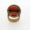 Extasia Cameo Ring Coral German Glass Bronze - The Hirst Collection