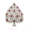 Silver and Red Christmas Tree Brooch by Cristobal London - The Hirst Collection