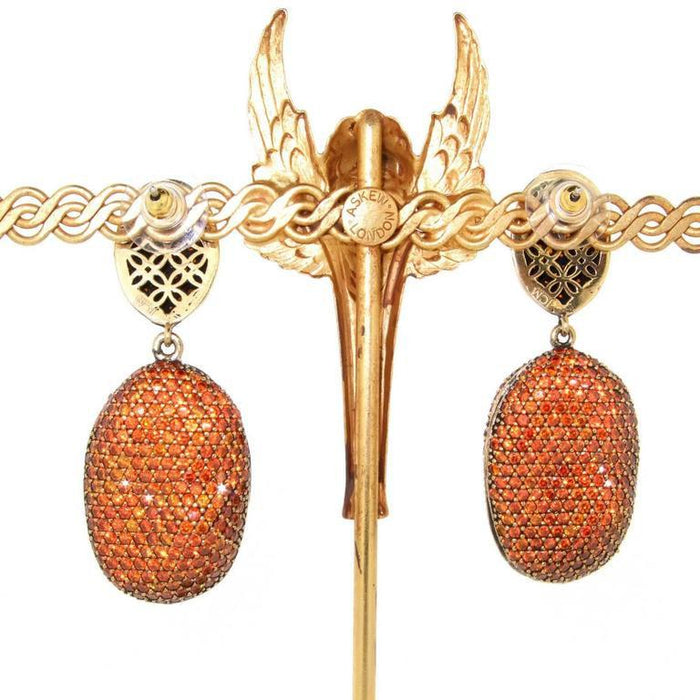 Amber Crystal Pebble Designer Earrings by JCM - The Hirst Collection