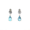 Blue Topaz Earrings Teardrop Silver Marcasite - The Hirst Collection