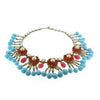 Mitchell Maer for Christian Dior Vintage Necklace Turquoise Ruby Glass 1950 - The Hirst Collection