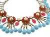 Mitchell Maer for Christian Dior Vintage Necklace Turquoise Ruby Glass 1950 - The Hirst Collection