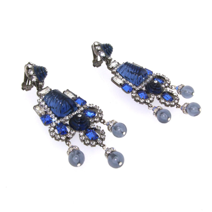Statement Blue Vintage Earrings by Larry Lawrence Vrba - The Hirst Collection