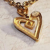Vintage Christian Lacroix Necklace Heart Pendent Gold Chain - The Hirst Collection