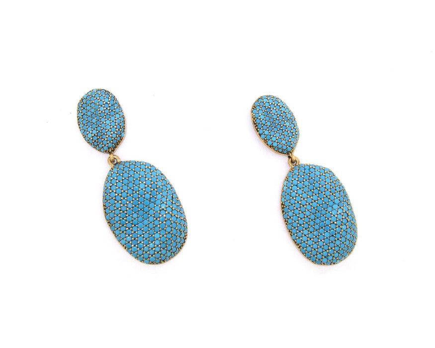 Turquoise Blue Earrings Rococo Pebbles by JCM London - The Hirst Collection