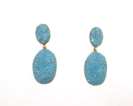 Turquoise Blue Earrings Rococo Pebbles by JCM London - The Hirst Collection