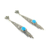 Art Deco Earrings Blue Turquoise Silver Marcasite - The Hirst Collection