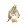 Humpty Dumpty large brooch by Kenneth Jay Lane with pearl - The Hirst Collection