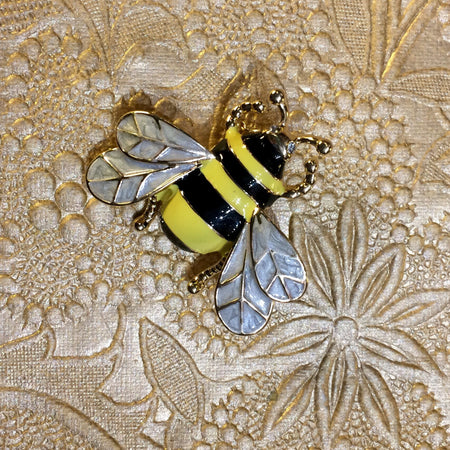 Enamel Bumble Bee Brooch Black Yellow - The Hirst Collection