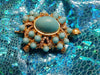 Vintage Kenneth Jay Lane Turtle Brooch Turquoise Gold Crystal - The Hirst Collection
