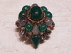 Vintage Dior Green Brooch Gold Glass 1965 - The Hirst Collection