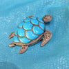 Bright Turquoise Tortoise Brooch - The Hirst Collection