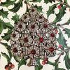 Silver and Red Christmas Tree Brooch by Cristobal London - The Hirst Collection