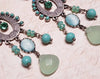 Askew London Blue Green Glass Chandelier Earrings Silver - The Hirst Collection