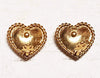 Vintage Butler and Wilson Heart Clip on Earrings Gold Tartan Enamel Red Punk - The Hirst Collection