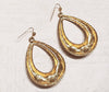 Hoop Earrings Teardrop Gold Coral Stones Pierced by Sardi - The Hirst Collection