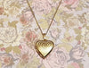 Grooved Heart Locket in Gold - The Hirst Collection