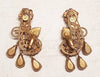 Butler and Wilson Earrings Clip On Flower Leaf Pink Glass Gold Filigree Vintage - The Hirst Collection