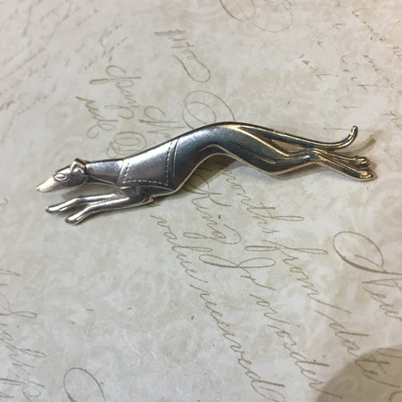 Greyhound Brooch Silver Plated - The Hirst Collection