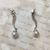 Pearl Earrings Silver Marcasite Wedding Bridal - The Hirst Collection