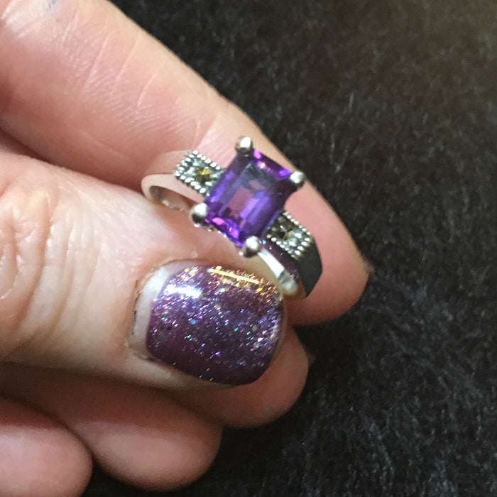 The Countess Solitaire ring in Purple Amethyst - The Hirst Collection