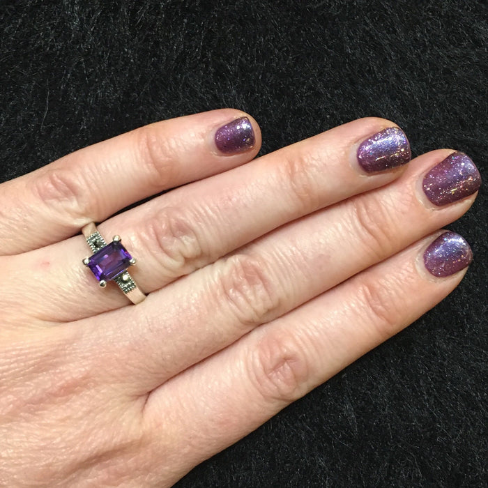 The Countess Solitaire ring in Purple Amethyst - The Hirst Collection