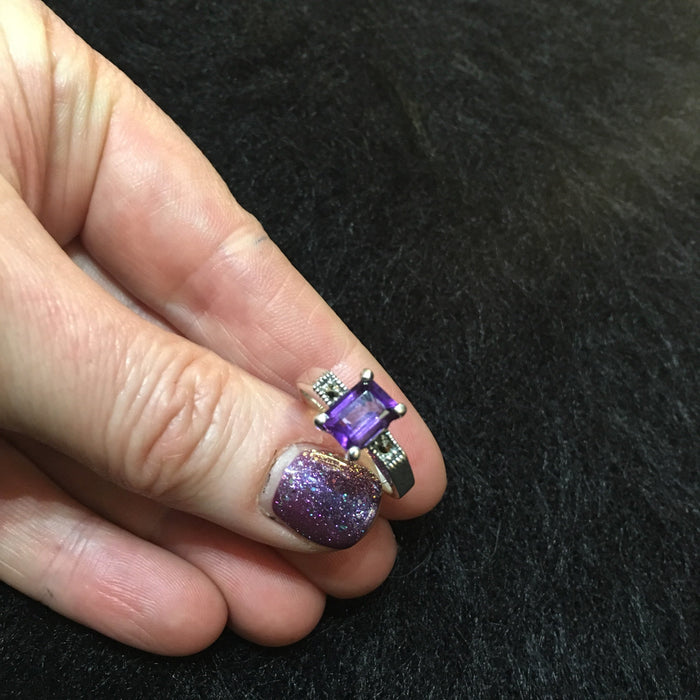 The Countess Solitaire ring in Purple Amethyst - The Hirst Collection