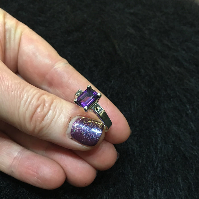 The Countess Solitaire ring in Purple Amethyst - The Hirst Collection