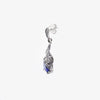 Silver Marcasite Sapphire Earrings Blue Crystal Bridal - The Hirst Collection