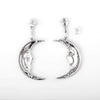 Moon Face Earrings Silver Marcasite Large - The Hirst Collection