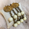 Vintage Les Folies Bergere Showgirls Paris Upper Arm Bracelet White Beaded Chain - The Hirst Collection