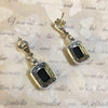 Art Deco Earrings Black Onyx Silver Marcasite - The Hirst Collection