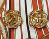 Vintage Yves Saint Laurent earrings YSL Amber Crystal Glass Clip on - The Hirst Collection