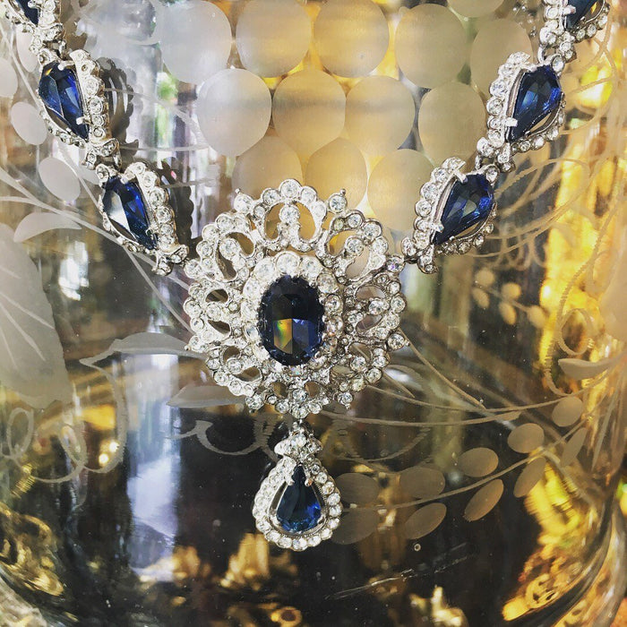 Vintage Sapphire Crystal Necklace - The Hirst Collection