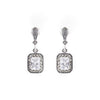 Square Clear Cubic Crystal Earrings - The Hirst Collection